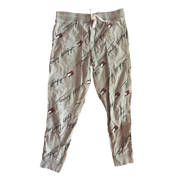Tommy Hilfiger Men Cotton Drawstring Allover Print Jogger Pants Sleepwear, - Picture 2 of 4